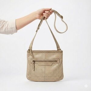 FOSSIL ‘Long Live Vintage’ Embossed Leather Crossbody Bag Tote Satchel